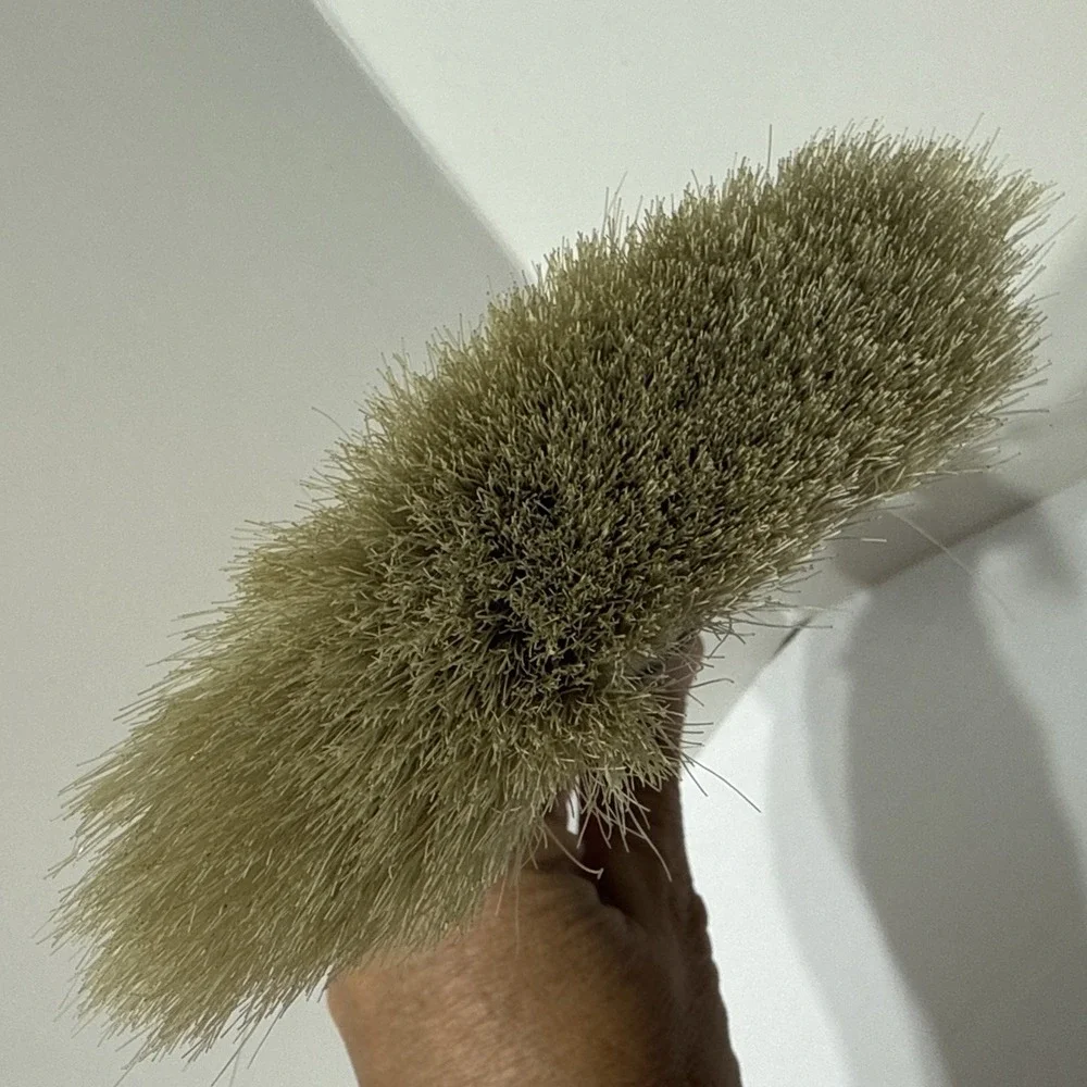 Horse Hair Crumb Clothes Brush Carved Bovine  Bakelite Handle 8